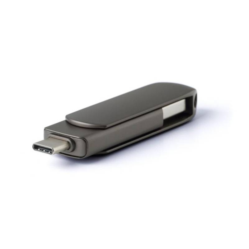 USB kľúč zo zliatiny zinku Harlow, sivá strieborná USB kľúč zo zliatiny zinku Harlow, sivá strieborná