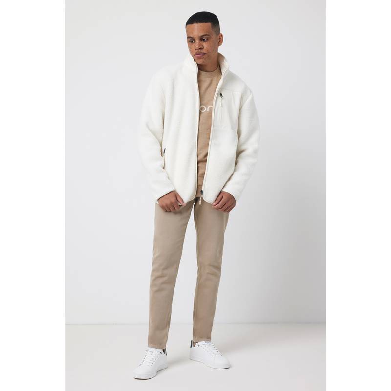 Pile fleece bunda Iqoniq Diran, biela natural, L Pile fleece bunda Iqoniq Diran, biela natural, L