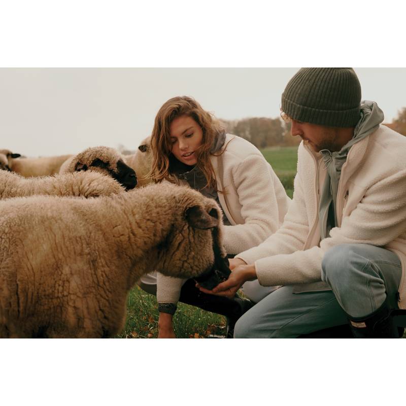 Pile fleece bunda Iqoniq Diran, biela natural, L Pile fleece bunda Iqoniq Diran, biela natural, L