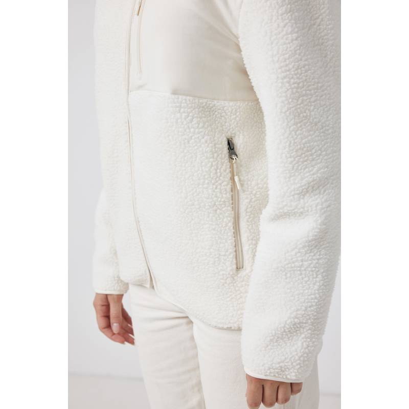 Pile fleece bunda Iqoniq Diran, biela natural, L Pile fleece bunda Iqoniq Diran, biela natural, L