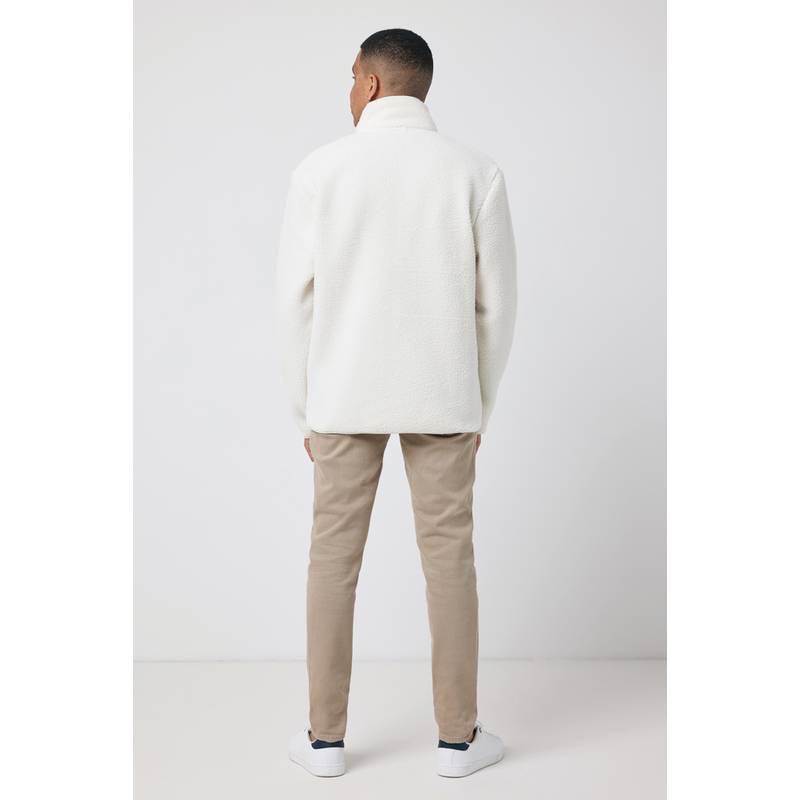 Pile fleece bunda Iqoniq Diran, biela natural, L Pile fleece bunda Iqoniq Diran, biela natural, L