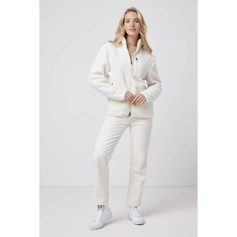 Pile fleece bunda Iqoniq Diran, biela natural, L Pile fleece bunda Iqoniq Diran, biela natural, L