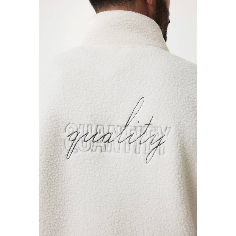 Pile fleece bunda Iqoniq Diran, biela natural, L Pile fleece bunda Iqoniq Diran, biela natural, L