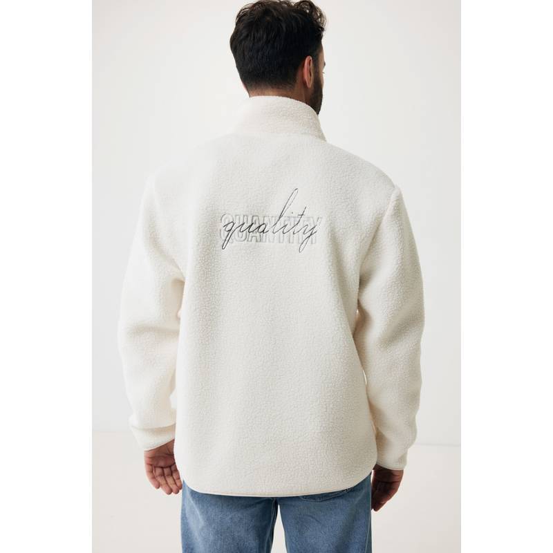 Pile fleece bunda Iqoniq Diran, biela natural, L Pile fleece bunda Iqoniq Diran, biela natural, L