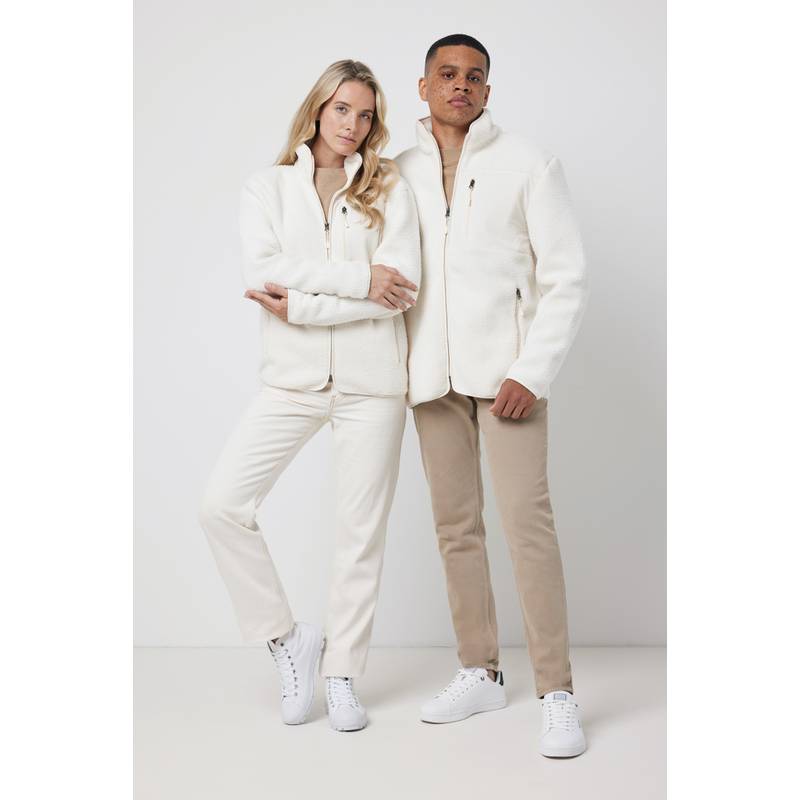 Pile fleece bunda Iqoniq Diran, biela natural, L Pile fleece bunda Iqoniq Diran, biela natural, L