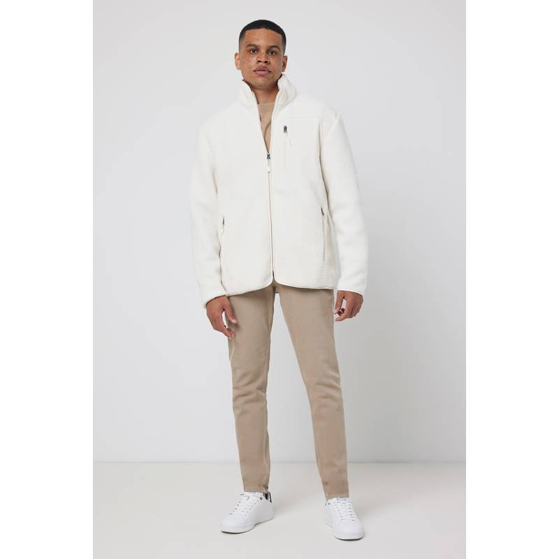 Pile fleece bunda Iqoniq Diran, biela natural, L Pile fleece bunda Iqoniq Diran, biela natural, L