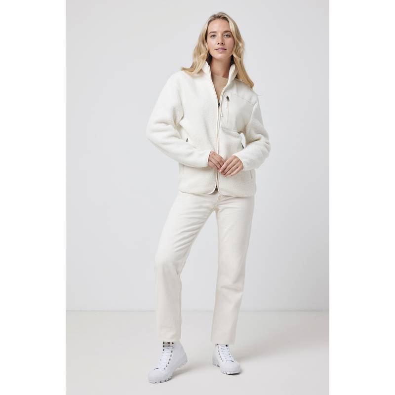 Pile fleece bunda Iqoniq Diran, biela natural, L Pile fleece bunda Iqoniq Diran, biela natural, L
