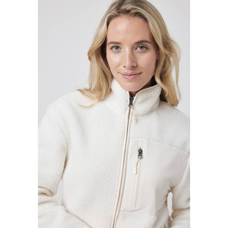 Pile fleece bunda Iqoniq Diran, bílá natural, L Pile fleece bunda Iqoniq Diran, bílá natural, L
