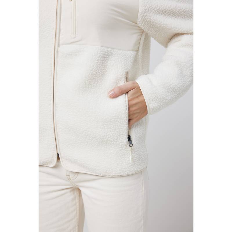 Pile fleece bunda Iqoniq Diran, bílá natural, L Pile fleece bunda Iqoniq Diran, bílá natural, L
