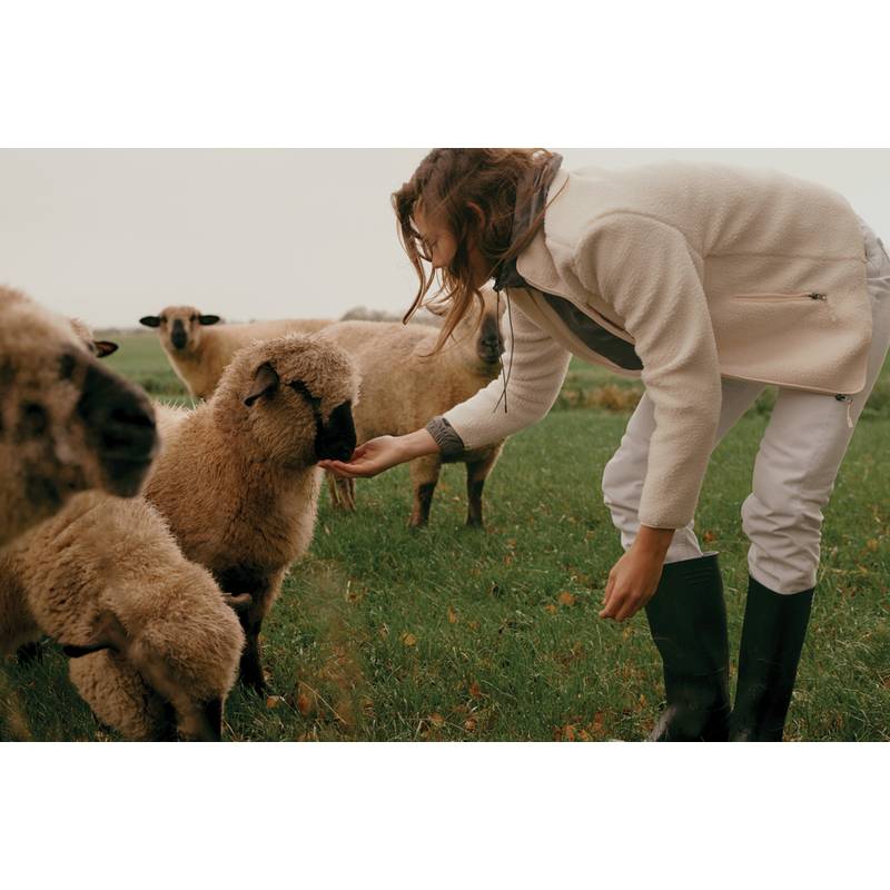 Pile fleece bunda Iqoniq Diran, biela natural, L Pile fleece bunda Iqoniq Diran, biela natural, L