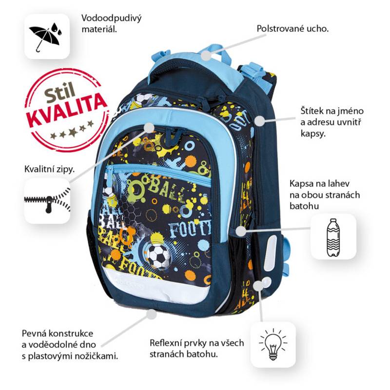Školský batoh Football, viacfarebná Školský batoh Football, viacfarebná