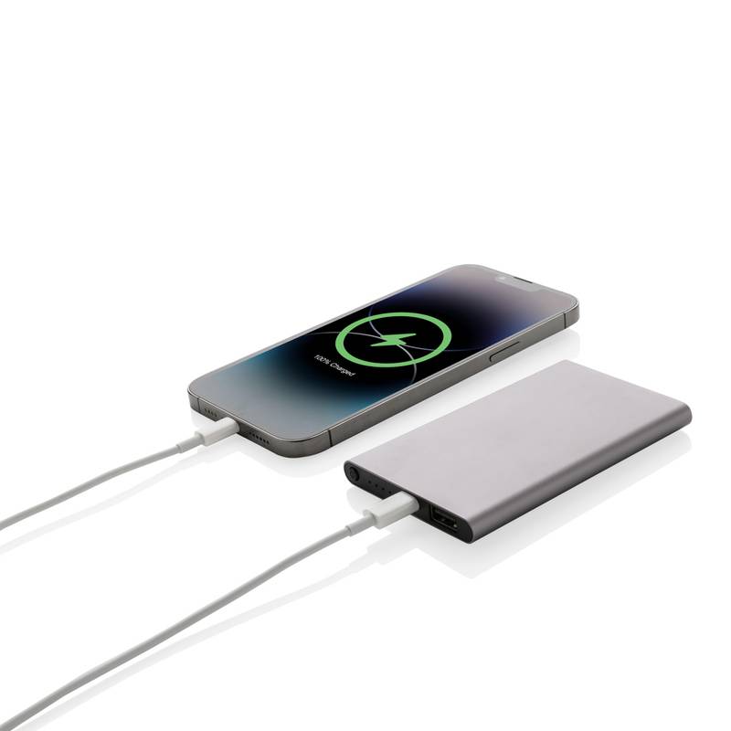 Powerbanka 4000mAh s USB C, sivá antracitová Powerbanka 4000mAh s USB C, sivá antracitová