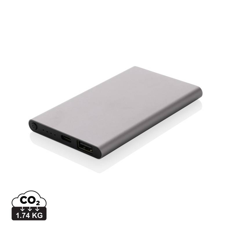 Powerbanka 4000mAh s USB C, sivá antracitová Powerbanka 4000mAh s USB C, sivá antracitová