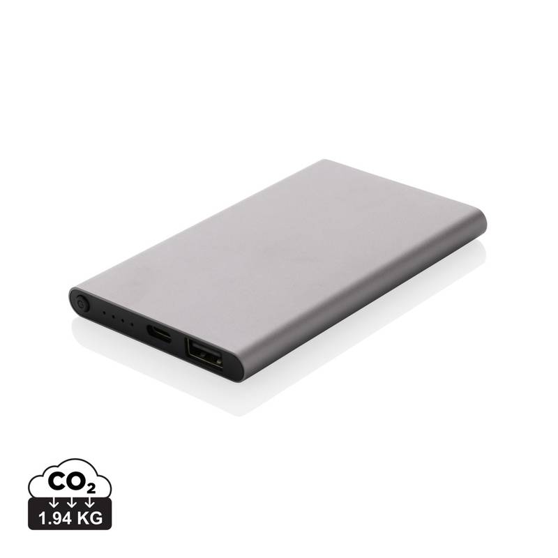 Powerbanka 4000mAh s USB C, sivá antracitová Powerbanka 4000mAh s USB C, sivá antracitová
