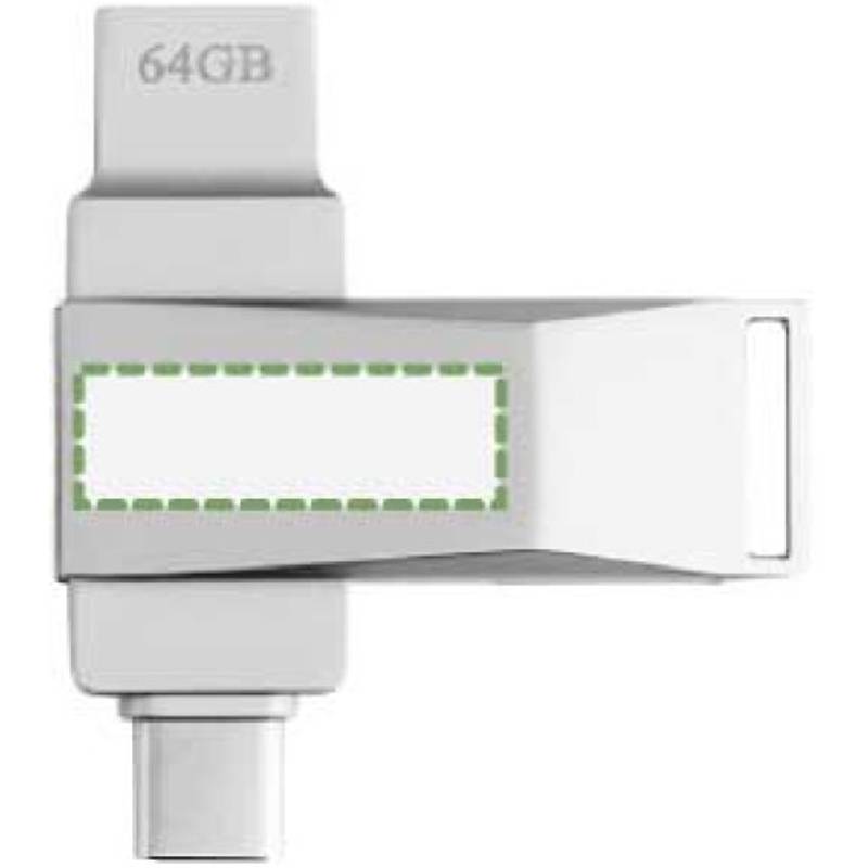 USB kľúč Dorian zo zliatiny zinku, sivá strieborná USB kľúč Dorian zo zliatiny zinku, sivá strieborná