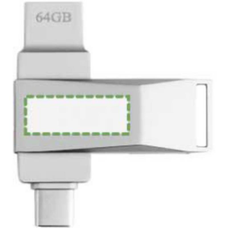 USB kľúč Dorian zo zliatiny zinku, sivá strieborná USB kľúč Dorian zo zliatiny zinku, sivá strieborná