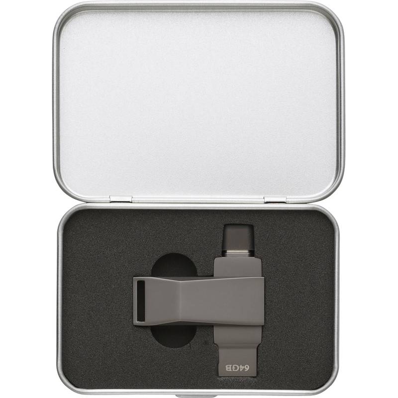 USB kľúč Dorian zo zliatiny zinku, sivá strieborná USB kľúč Dorian zo zliatiny zinku, sivá strieborná