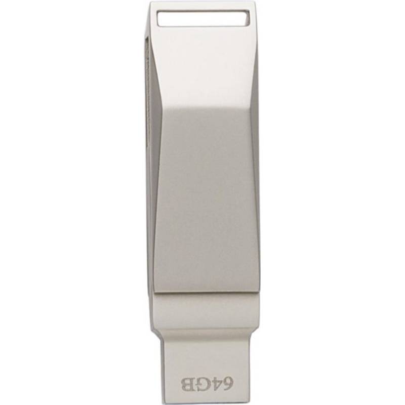 USB kľúč Dorian zo zliatiny zinku, sivá strieborná USB kľúč Dorian zo zliatiny zinku, sivá strieborná