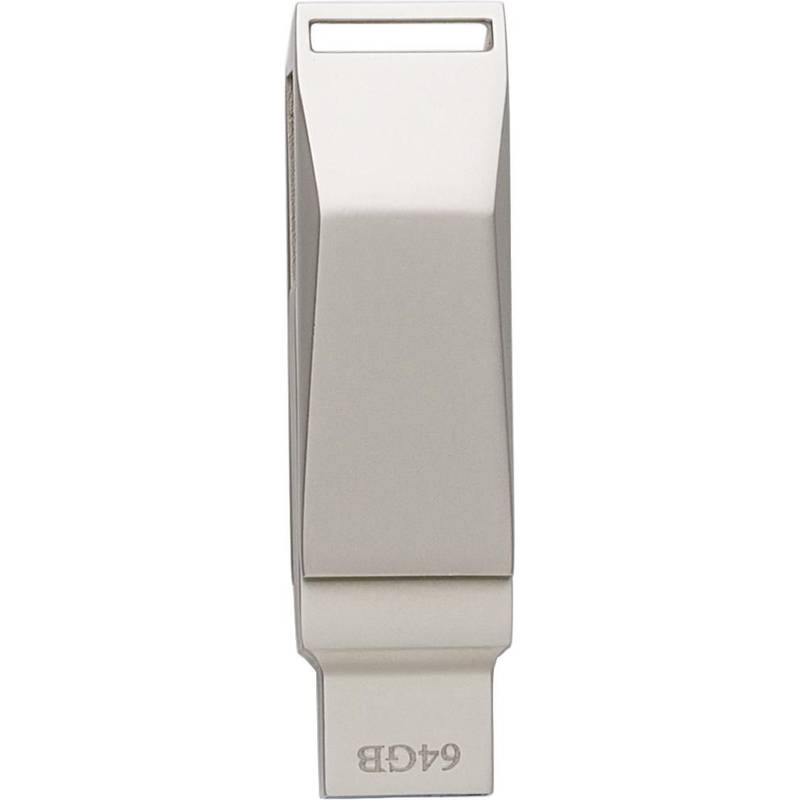 USB kľúč Dorian zo zliatiny zinku, sivá strieborná USB kľúč Dorian zo zliatiny zinku, sivá strieborná