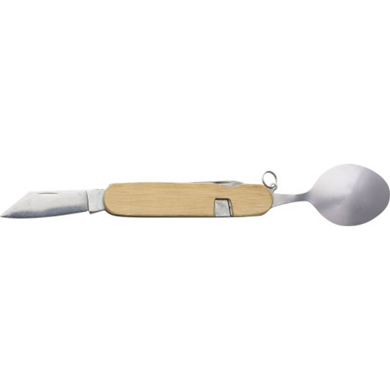 Bambusová multifunkčná súprava príborov Ainsley, hnedá Bambusová multifunkčná súprava príborov Ainsley, hnedá