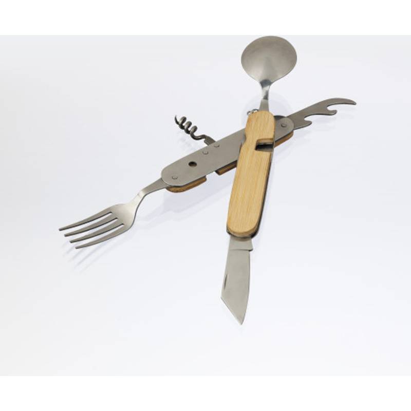 Bambusová multifunkčná súprava príborov Ainsley, hnedá Bambusová multifunkčná súprava príborov Ainsley, hnedá