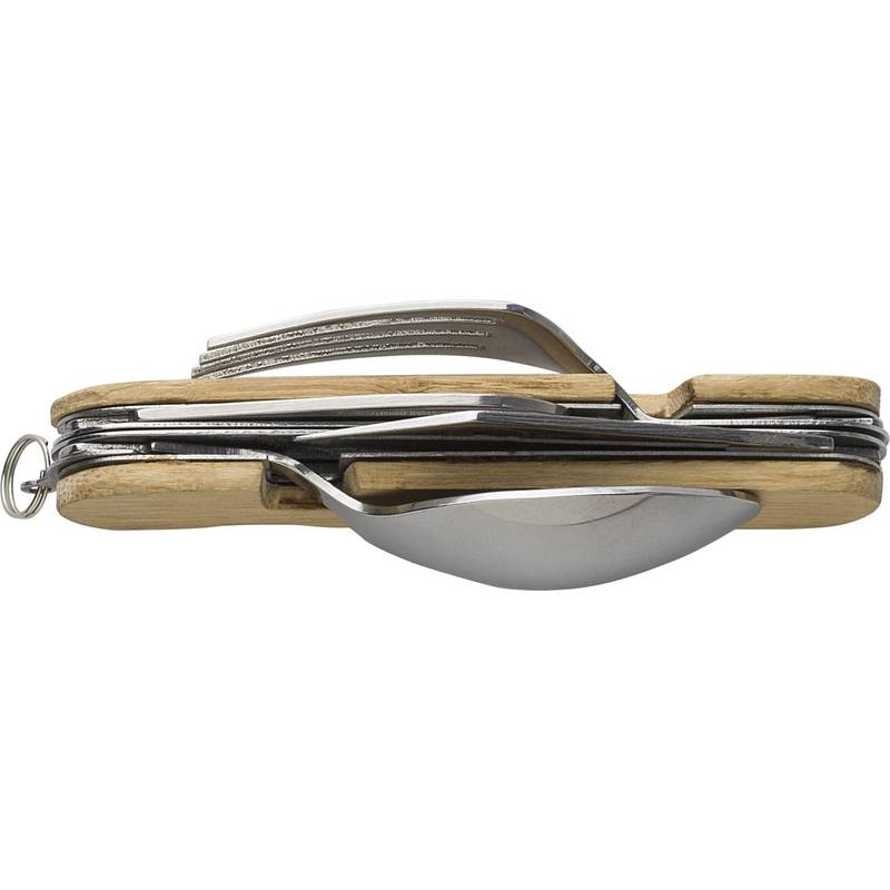 Bambusová multifunkčná súprava príborov Ainsley, hnedá Bambusová multifunkčná súprava príborov Ainsley, hnedá