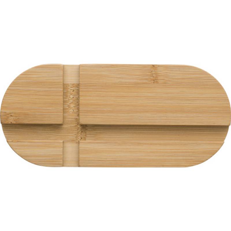 Bambusový držák na telefon a tablet Eamon, hnědá Bambusový držák na telefon a tablet Eamon, hnědá