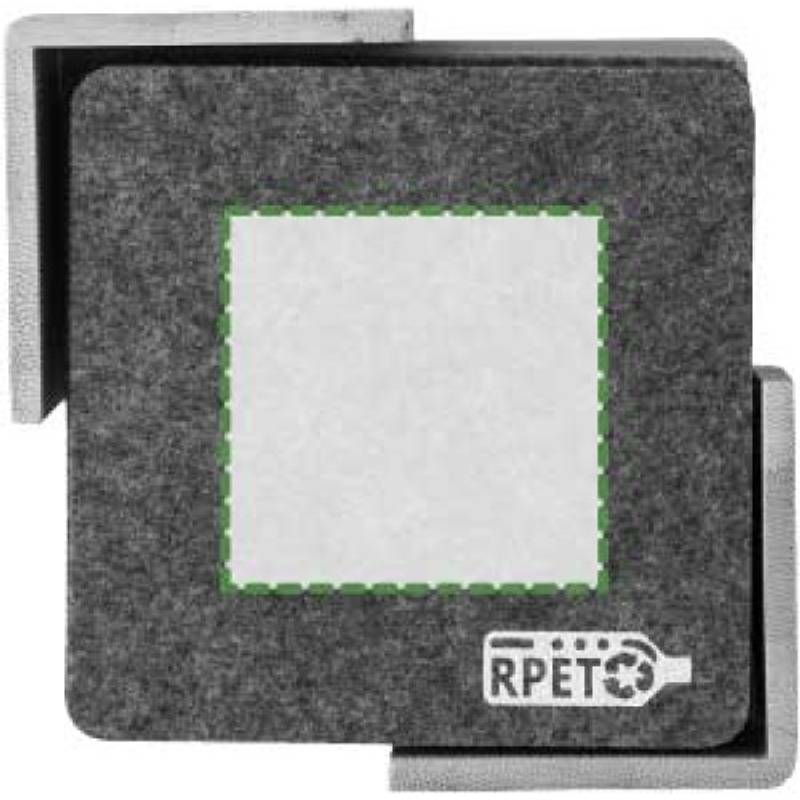 RPET sada podložek z plsti Lawrence, šedá RPET sada podložek z plsti Lawrence, šedá