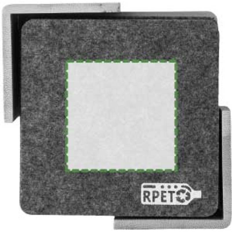 RPET sada podložek z plsti Lawrence, šedá RPET sada podložek z plsti Lawrence, šedá