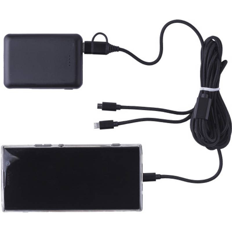 Nylonový nabíjecí kabel Sable, černá Nylonový nabíjecí kabel Sable, černá