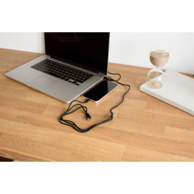 Nylonový nabíjecí kabel Sable, černá Nylonový nabíjecí kabel Sable, černá