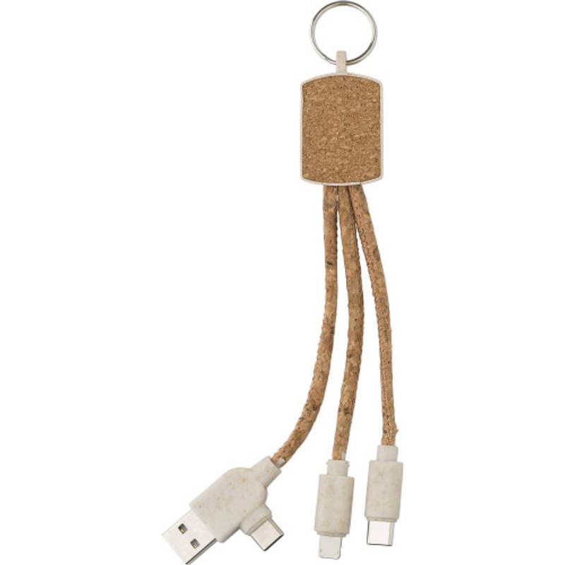 Nerezová kľúčenka Landry, hnedá Nerezová kľúčenka Landry, hnedá