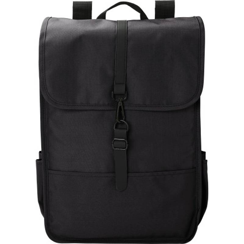 RPET Polyester (300D) batoh s klopou Lyric, černá RPET Polyester (300D) batoh s klopou Lyric, černá