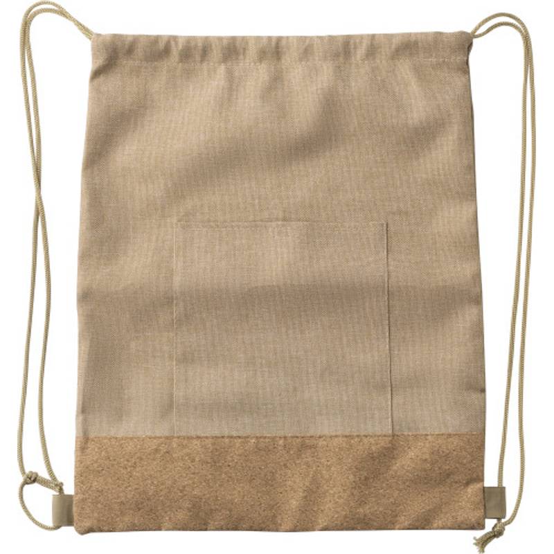 RPET polyesterová (600D) taška na šňůrku Ansel, hnědá khaki RPET polyesterová (600D) taška na šňůrku Ansel, hnědá khaki