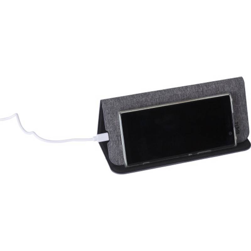 RPET bezdrôtová rýchlonabíjacia podložka pod myš Selene, sivá RPET bezdrôtová rýchlonabíjacia podložka pod myš Selene, sivá