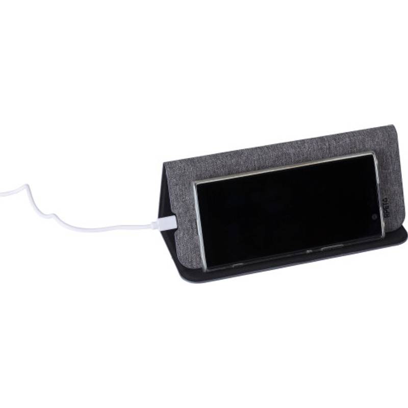 RPET bezdrôtová rýchlonabíjacia podložka pod myš Selene, sivá RPET bezdrôtová rýchlonabíjacia podložka pod myš Selene, sivá