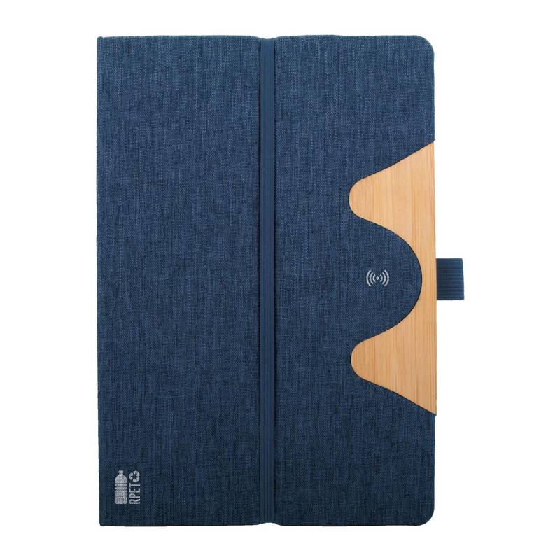 Chatem RPET blok s bezdrátovou nabíječkou, modrá tmavá Chatem RPET blok s bezdrátovou nabíječkou, modrá tmavá