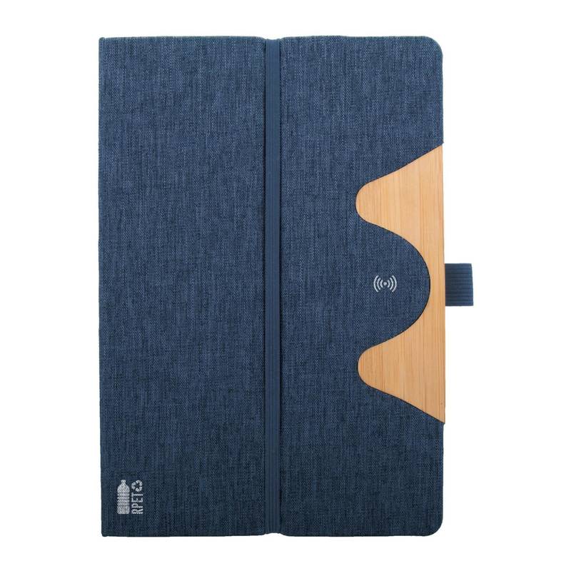 Chatem RPET blok s bezdrátovou nabíječkou, modrá tmavá Chatem RPET blok s bezdrátovou nabíječkou, modrá tmavá