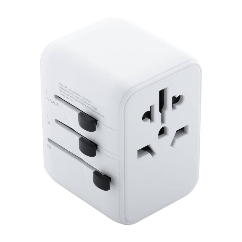 Jetsetter Plus cestovný adaptér, biela Jetsetter Plus cestovný adaptér, biela