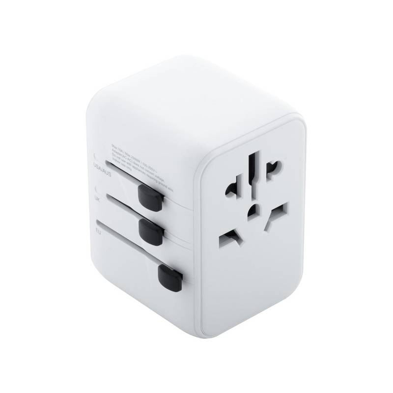 Jetsetter Plus cestovný adaptér, biela Jetsetter Plus cestovný adaptér, biela