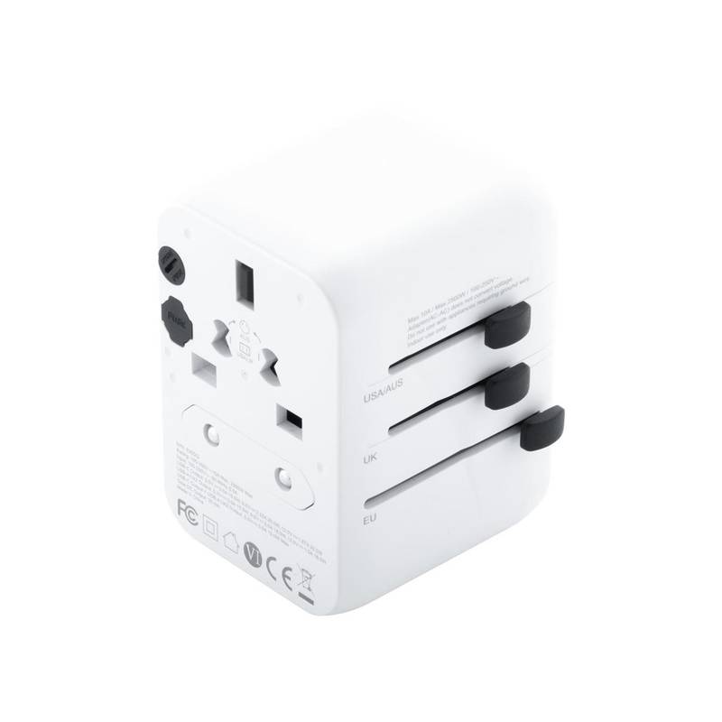 Jetsetter Plus cestovný adaptér, biela Jetsetter Plus cestovný adaptér, biela