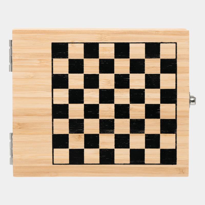 Sada na víno BAMBOO CHESS se šachovou hrou, hnědá Sada na víno BAMBOO CHESS se šachovou hrou, hnědá