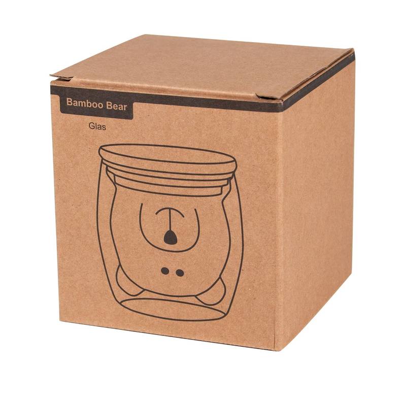 Poháre BAMBOO BEAR, hnedá - transparentná Poháre BAMBOO BEAR, hnedá - transparentná