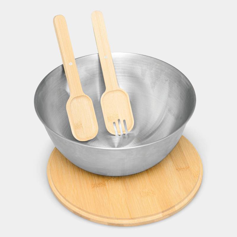 Šalátová misa EAT HEALTHY, hnedá - sivá strieborná Šalátová misa EAT HEALTHY, hnedá - sivá strieborná