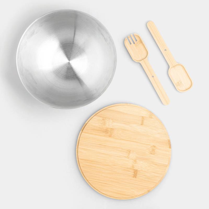 Šalátová misa EAT HEALTHY, hnedá - sivá strieborná Šalátová misa EAT HEALTHY, hnedá - sivá strieborná