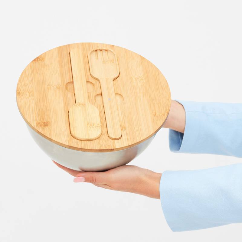 Šalátová misa EAT HEALTHY, hnedá - sivá strieborná Šalátová misa EAT HEALTHY, hnedá - sivá strieborná