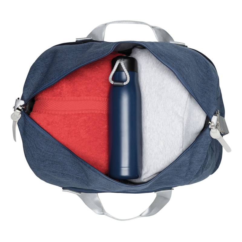 Víkendová taška MALMÖ, modrá - šedá stříbrná Víkendová taška MALMÖ, modrá - šedá stříbrná