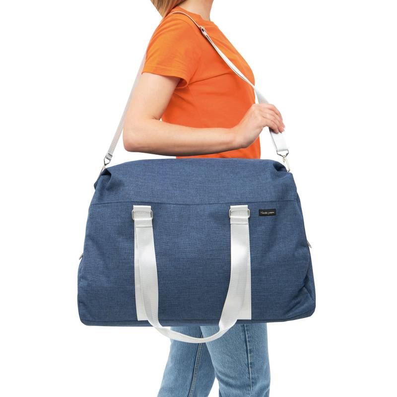 Víkendová taška MALMÖ, modrá - šedá stříbrná Víkendová taška MALMÖ, modrá - šedá stříbrná