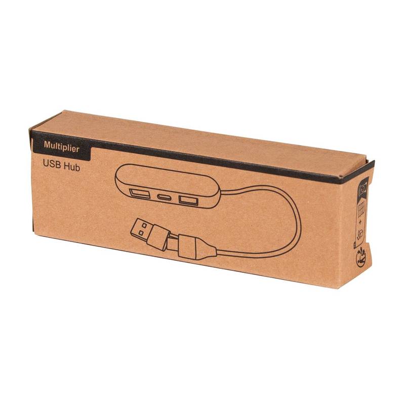 USB rozbočovač MULTIPLIER, hnědá USB rozbočovač MULTIPLIER, hnědá