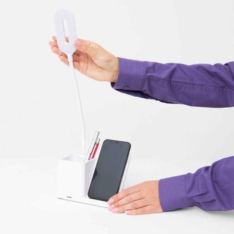 Stolová lampa s nabíjacou stanicou LIGHT & CHARGE, biela Stolová lampa s nabíjacou stanicou LIGHT & CHARGE, biela